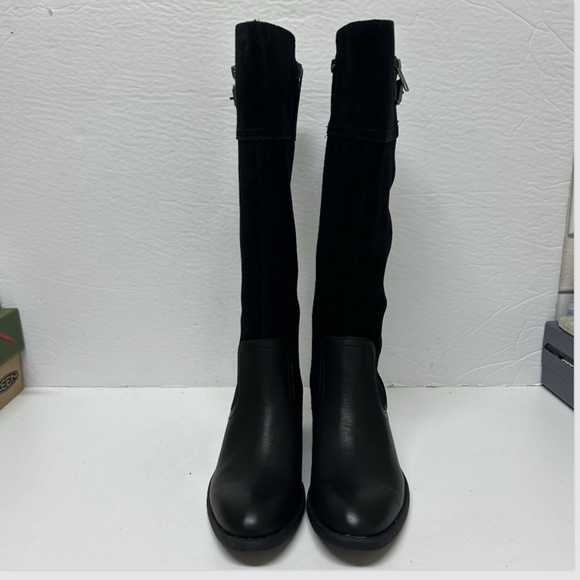 B.o.c Born Austell Suede Faux Leather Knee-High Riding Boots 7M Black Western Eq - Picture 3 of 9